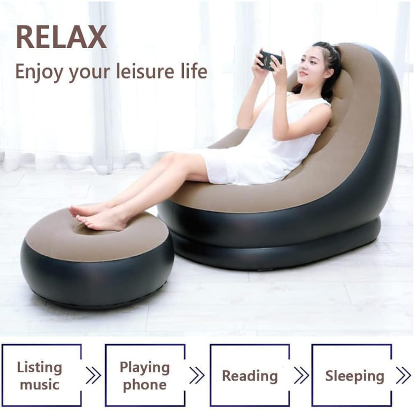 BRUMLI™ INFLAITABLE AIR SOFA ( XXL) , air pump