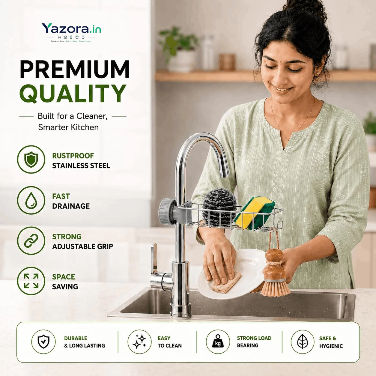 Kitchen Sink Organizer(Stainless Steel)