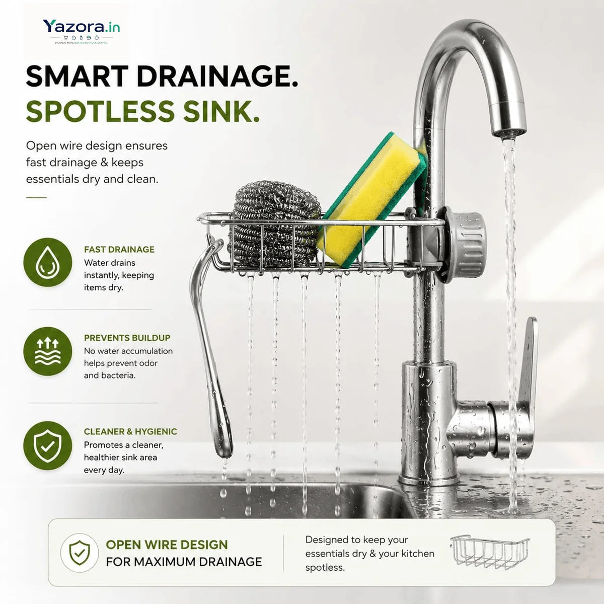 Kitchen Sink Organizer(Stainless Steel)