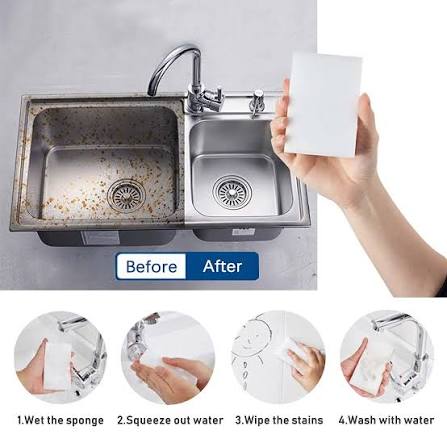 Kitchen Magic Cleaning Sponge (Pack of 3)| Heavy Duty Melamine Eraser Pad |